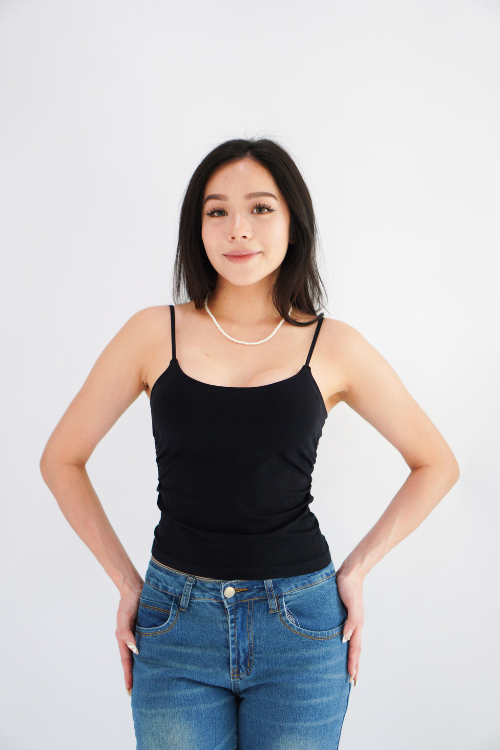 Moki Basic Padded Camisole Top in Black