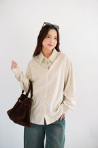 (BACKORDER) Joe Belted Structured Suede Bag in Brown