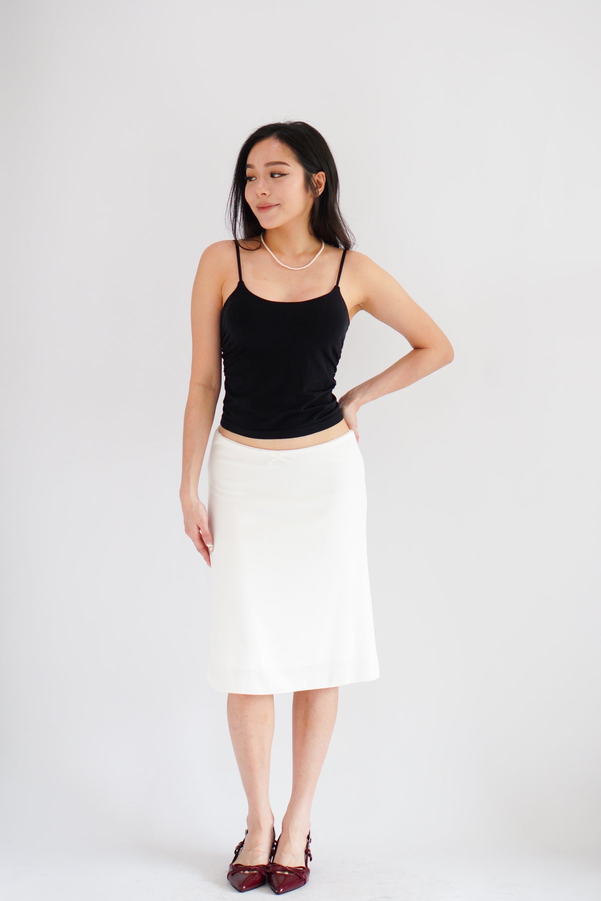 Moki Basic Padded Camisole Top in Black