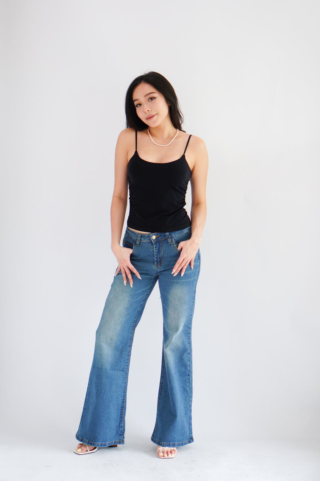 Moki Basic Padded Camisole Top in Black