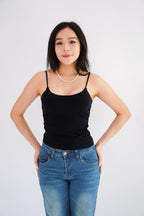 Moki Basic Padded Camisole Top in Black