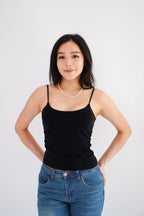 Moki Basic Padded Camisole Top in Black