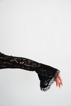 (Premium) Thaleessa Lace Off Shoulder Maxi Dress in Black