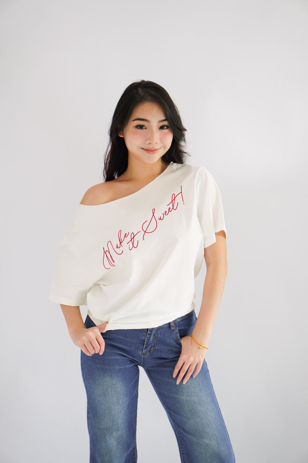 Make It Sweet Oversized Top in White