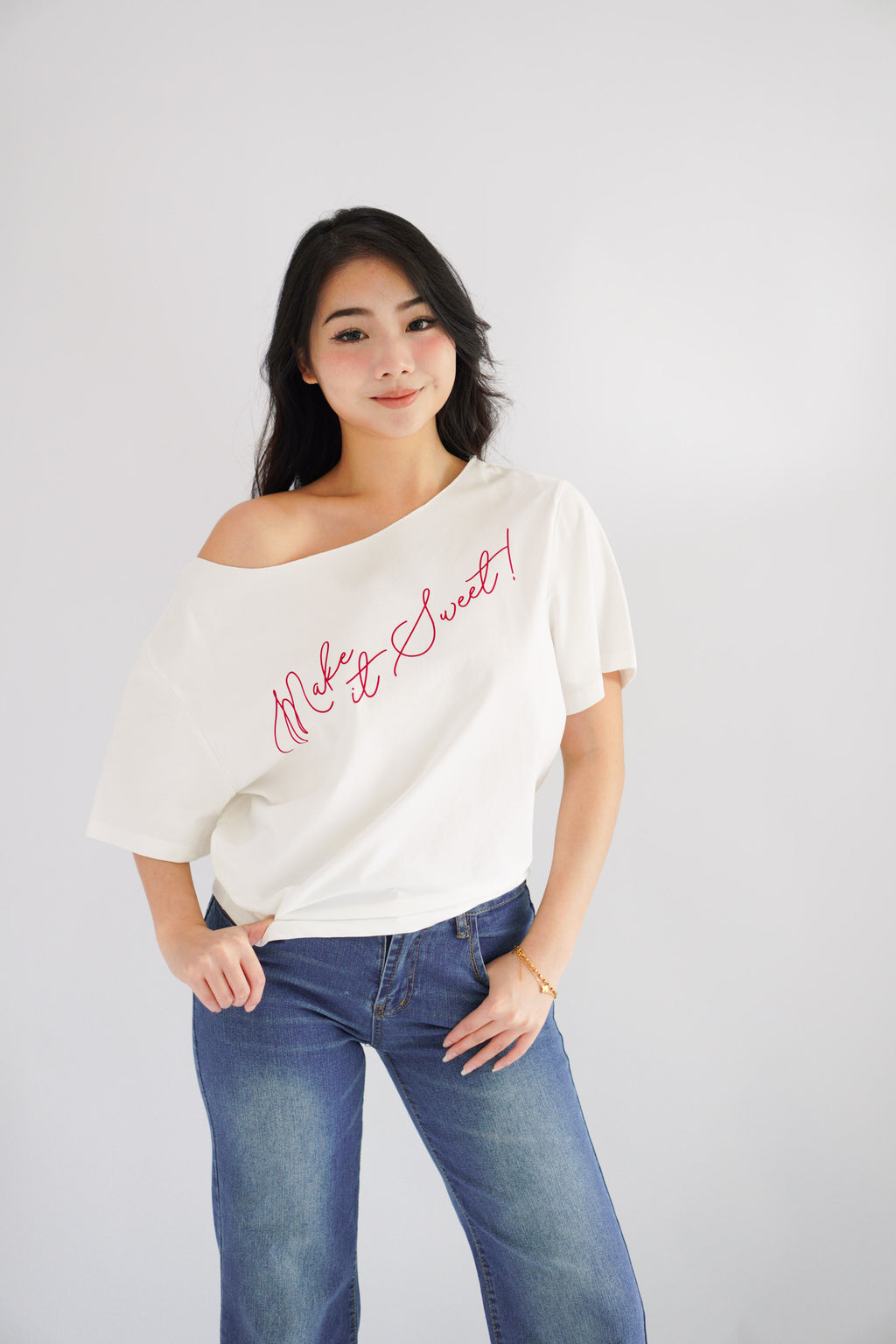 Make It Sweet Oversized Top in White