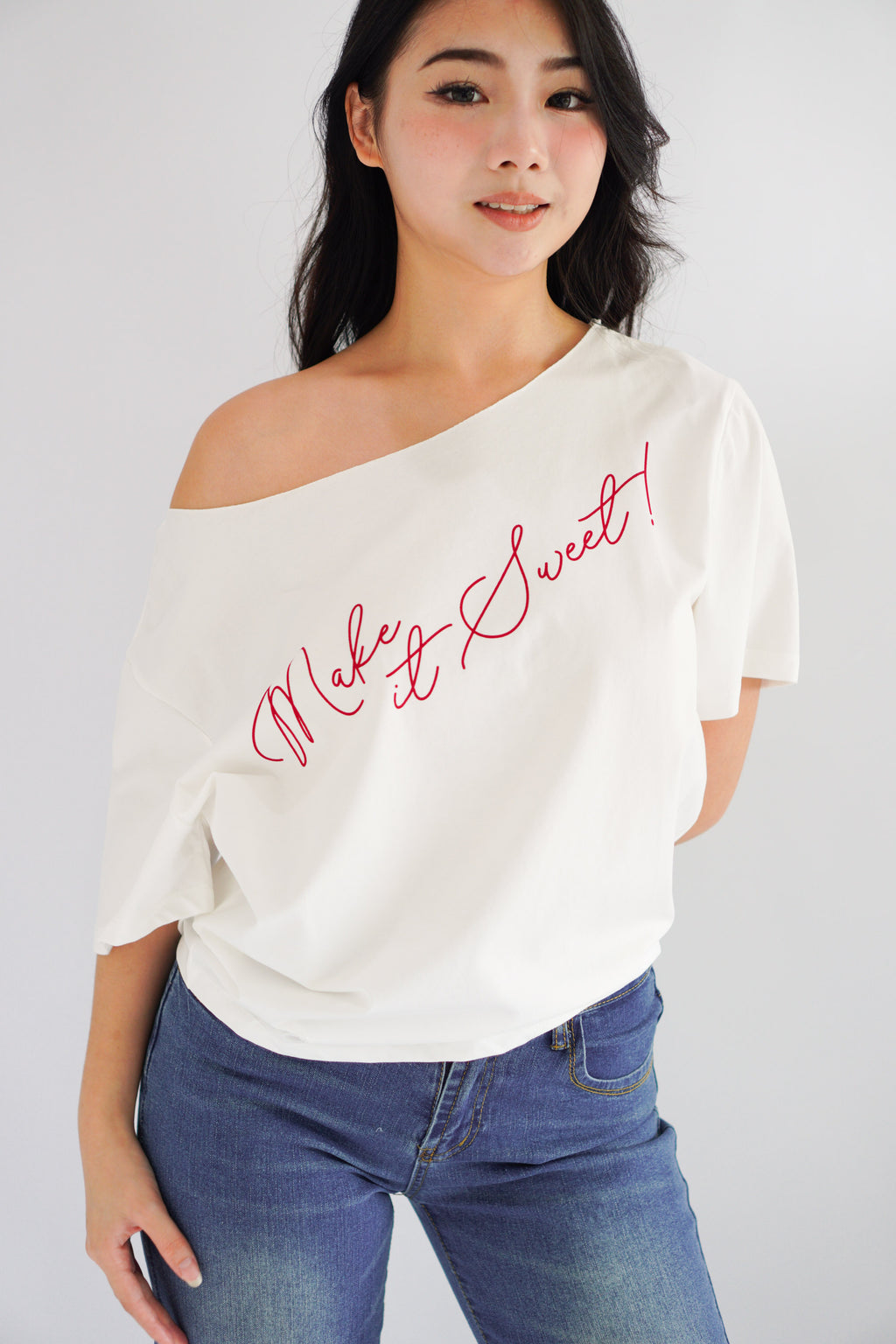 Make It Sweet Oversized Top in White