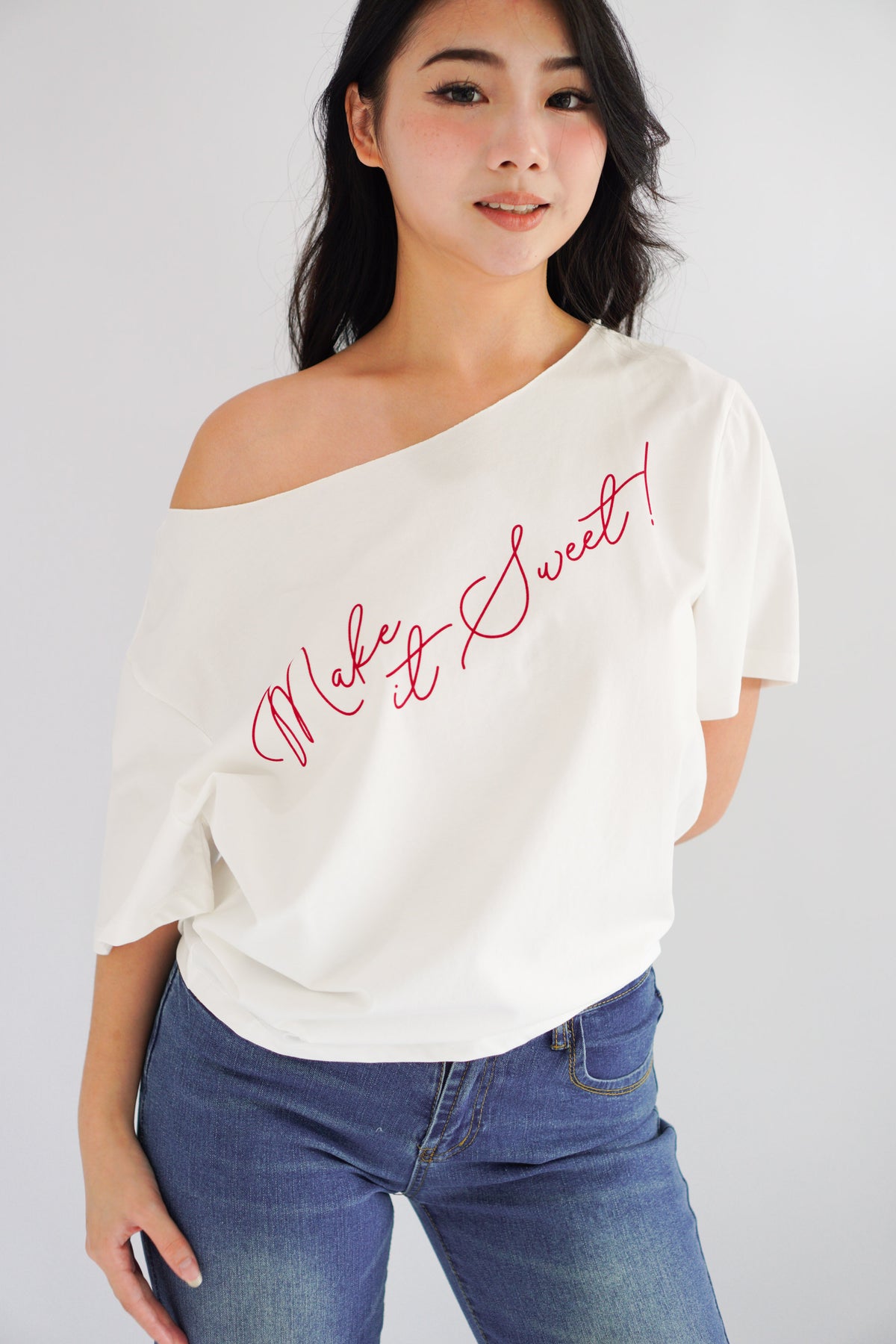 Make It Sweet Oversized Top in White