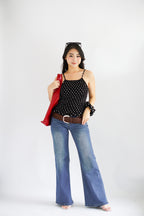 Elle Low Waist Bell Bottom Jeans in Dark Blue
