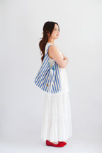2 Way Stripes Tote Bag in Blue