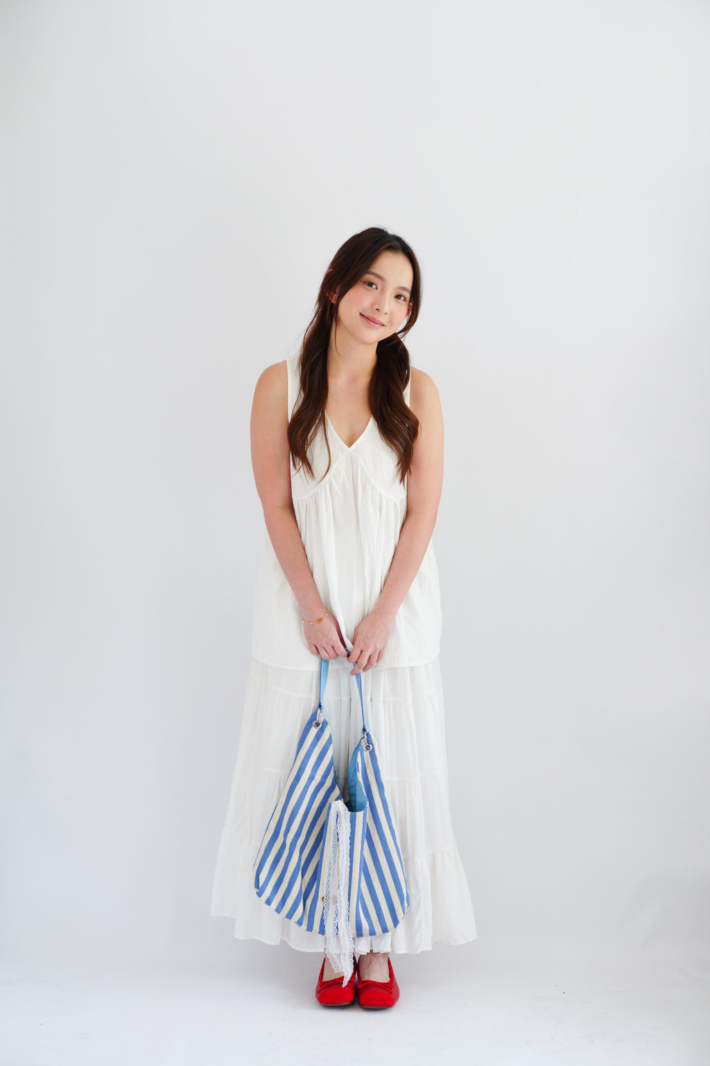 2 Way Stripes Tote Bag in Blue