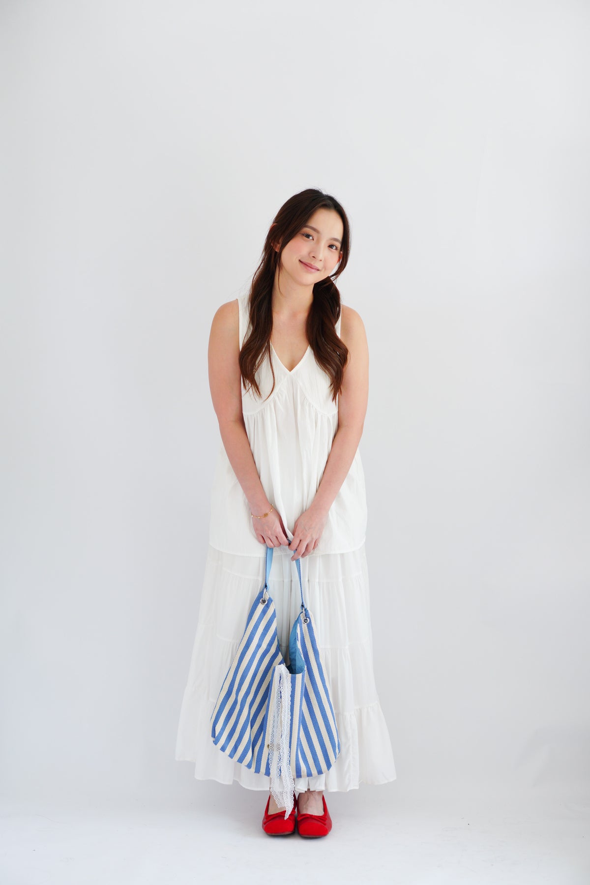 2 Way Stripes Tote Bag in Blue