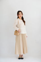 Corine Puffy Blouse Top in White
