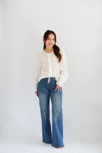 Corine Puffy Blouse Top in White