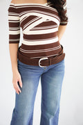 Chunky Suede Belt in Brown