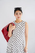 (BACKORDER) Metra High Neck Polkadot Maxi Dress in White