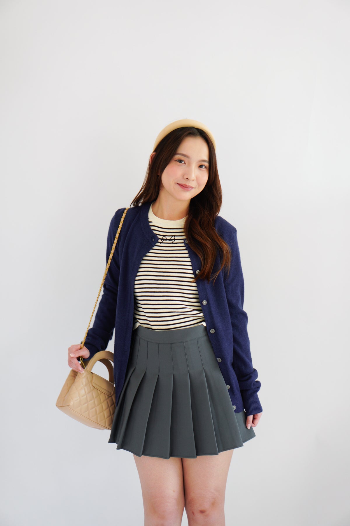 Damien Knit Cardigan in Dark Blue