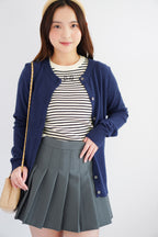 Damien Knit Cardigan in Dark Blue