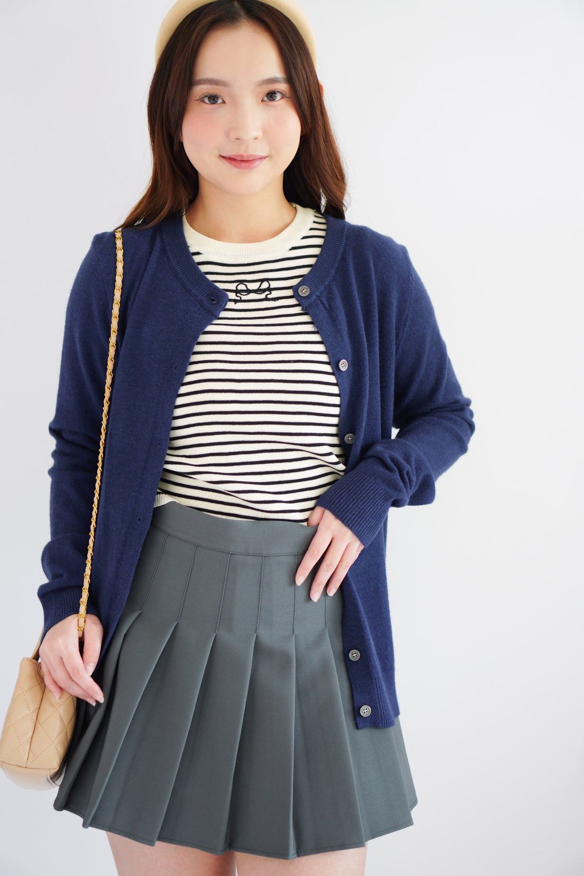 Damien Knit Cardigan in Dark Blue