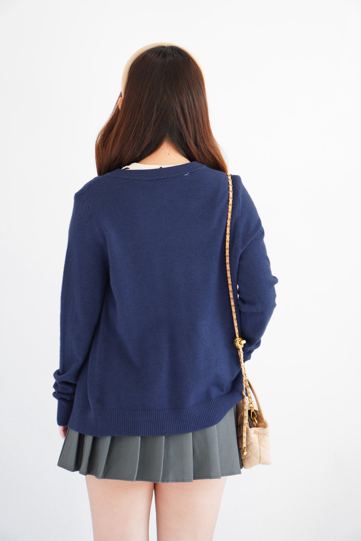 Damien Knit Cardigan in Dark Blue