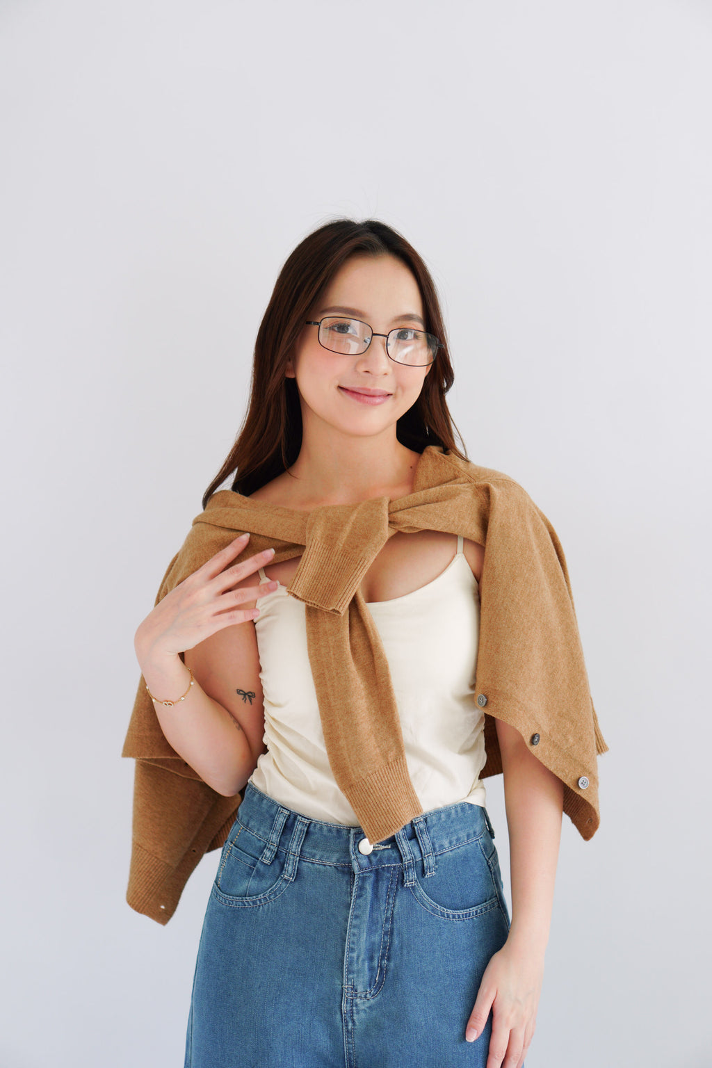 Damien Knit Cardigan in Khaki