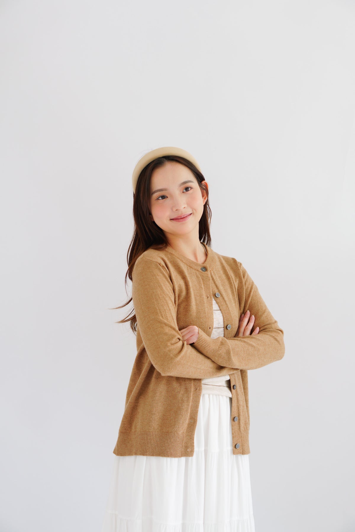 Damien Knit Cardigan in Khaki