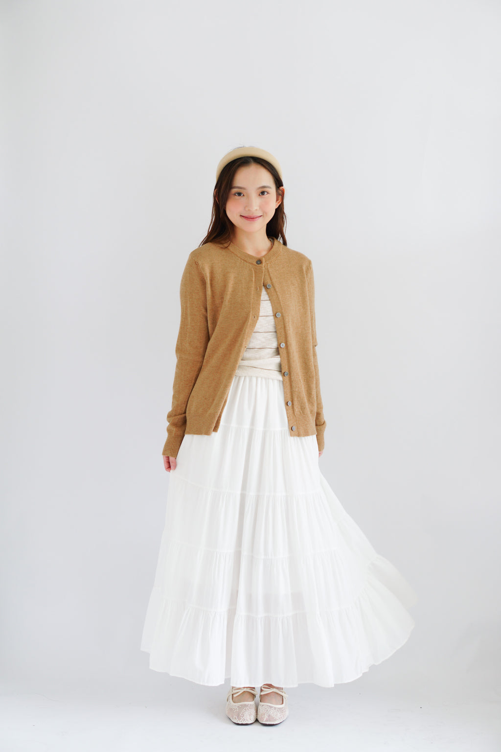 Damien Knit Cardigan in Khaki