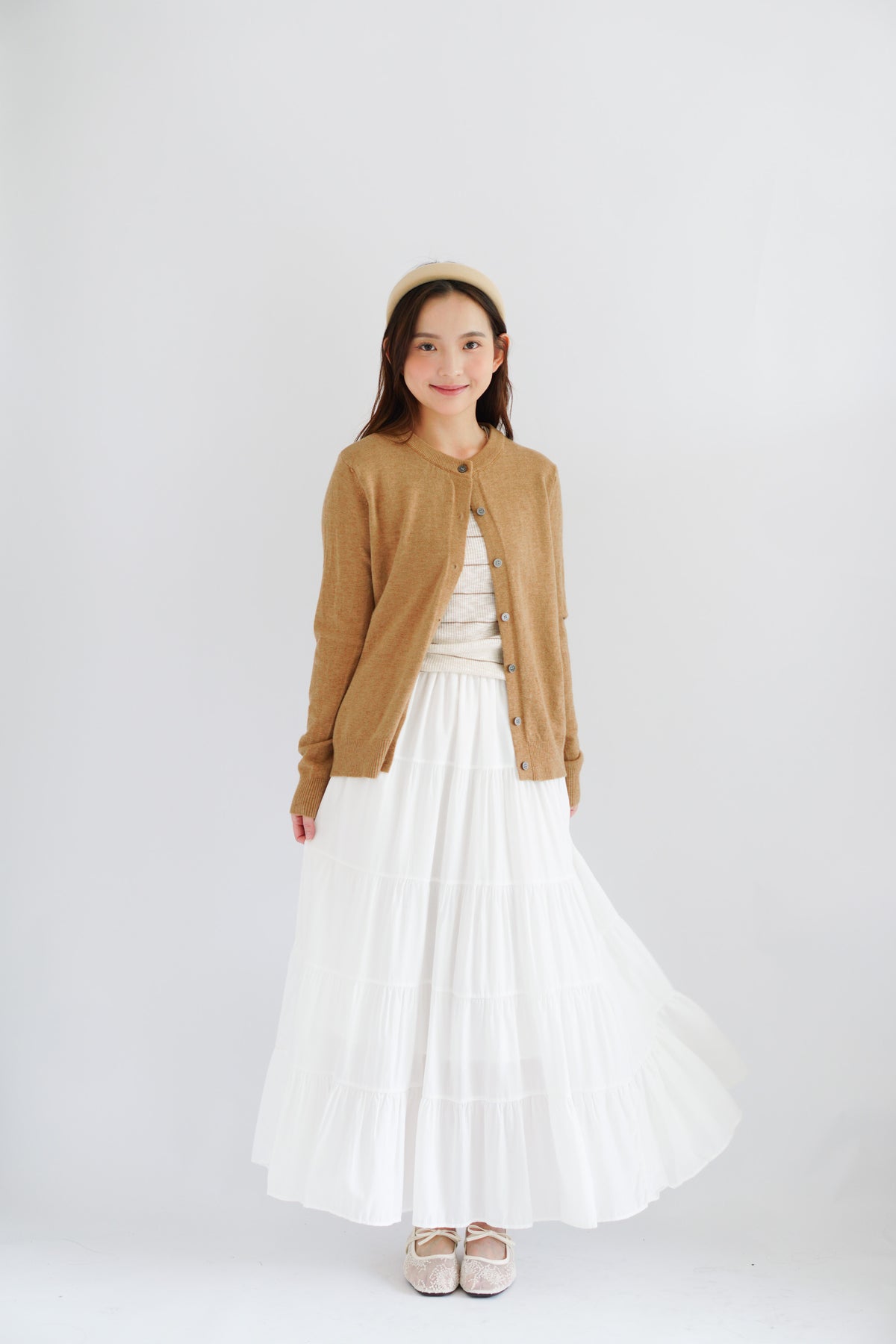 Damien Knit Cardigan in Khaki