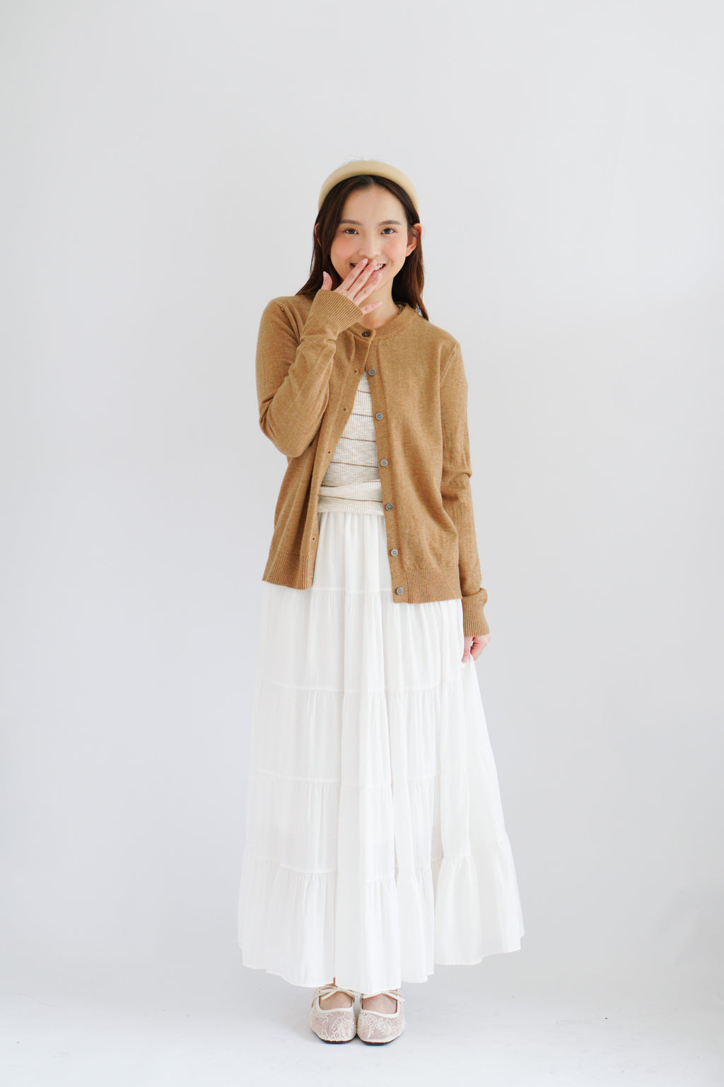 Damien Knit Cardigan in Khaki