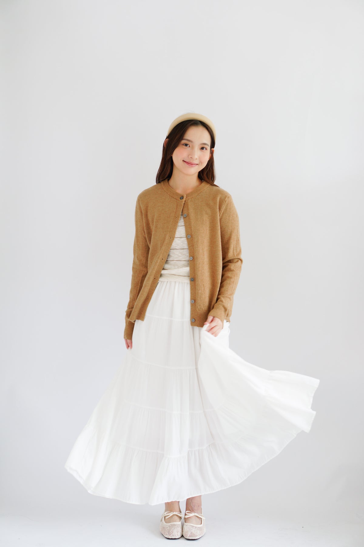 Damien Knit Cardigan in Khaki