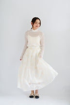 Erene Eyelet Lace Maxi Skirt in Cream