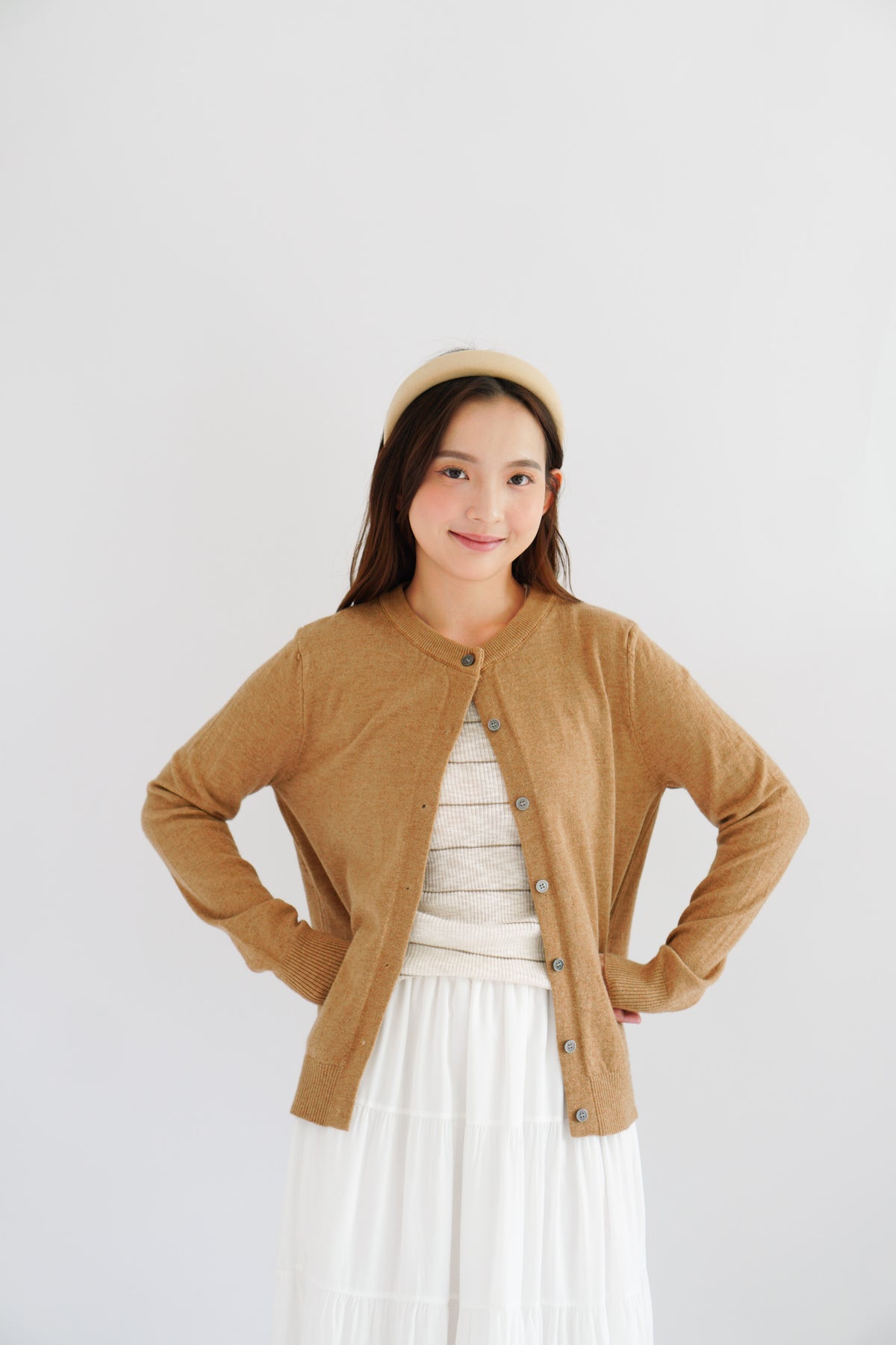 Damien Knit Cardigan in Khaki