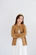 Damien Knit Cardigan in Khaki