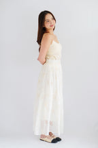 Erene Eyelet Lace Maxi Skirt in Cream