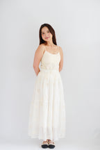 Erene Eyelet Lace Maxi Skirt in Cream