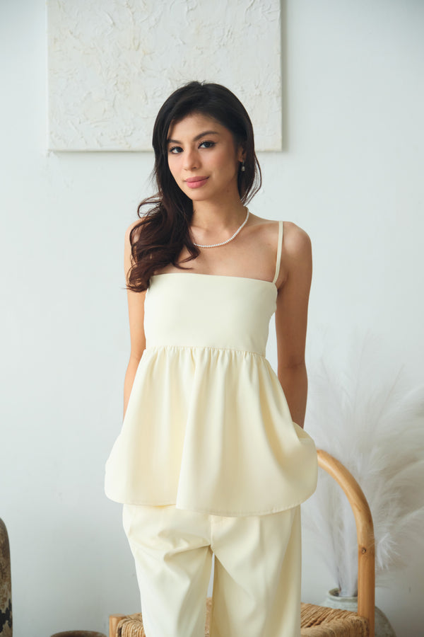 Clara Babydoll Top by Bash in Cream Yellow