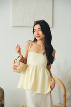 Clara Babydoll Top by Bash in Cream Yellow