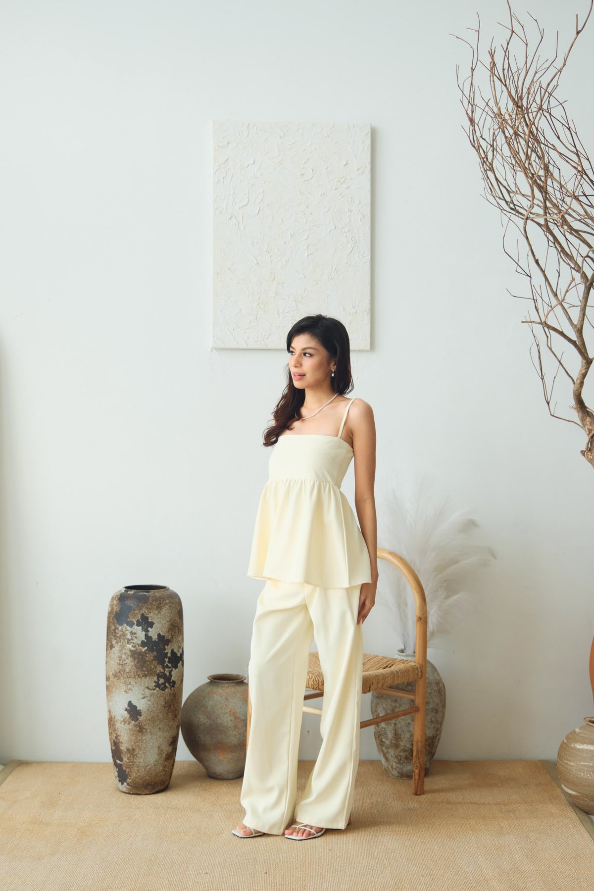 Clara Babydoll Top by Bash in Cream Yellow