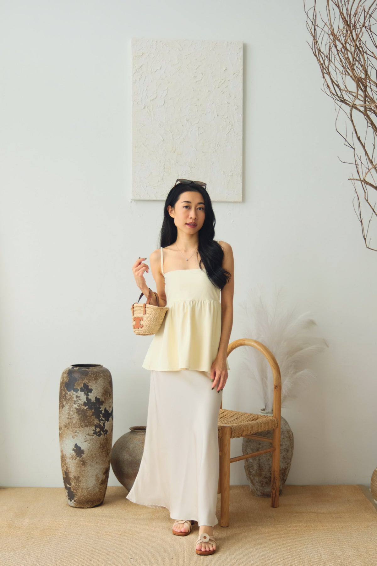 Clara Babydoll Top by Bash in Cream Yellow