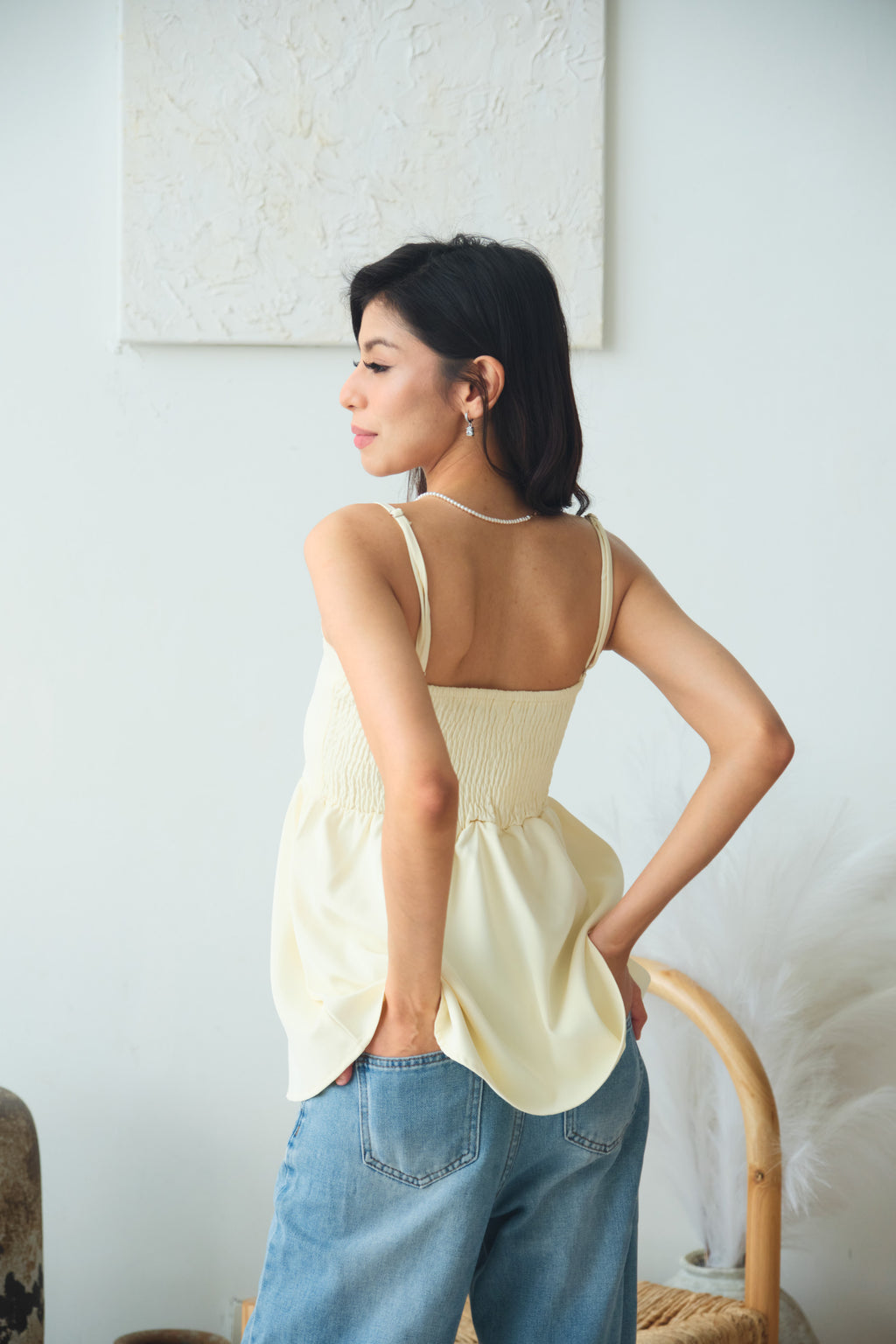 Clara Babydoll Top by Bash in Cream Yellow