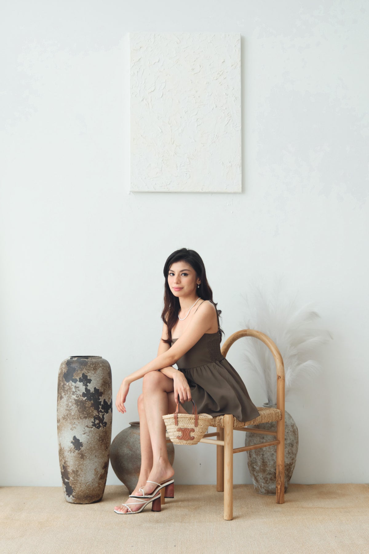 Clara Babydoll Top by Bash in Taupe Brown