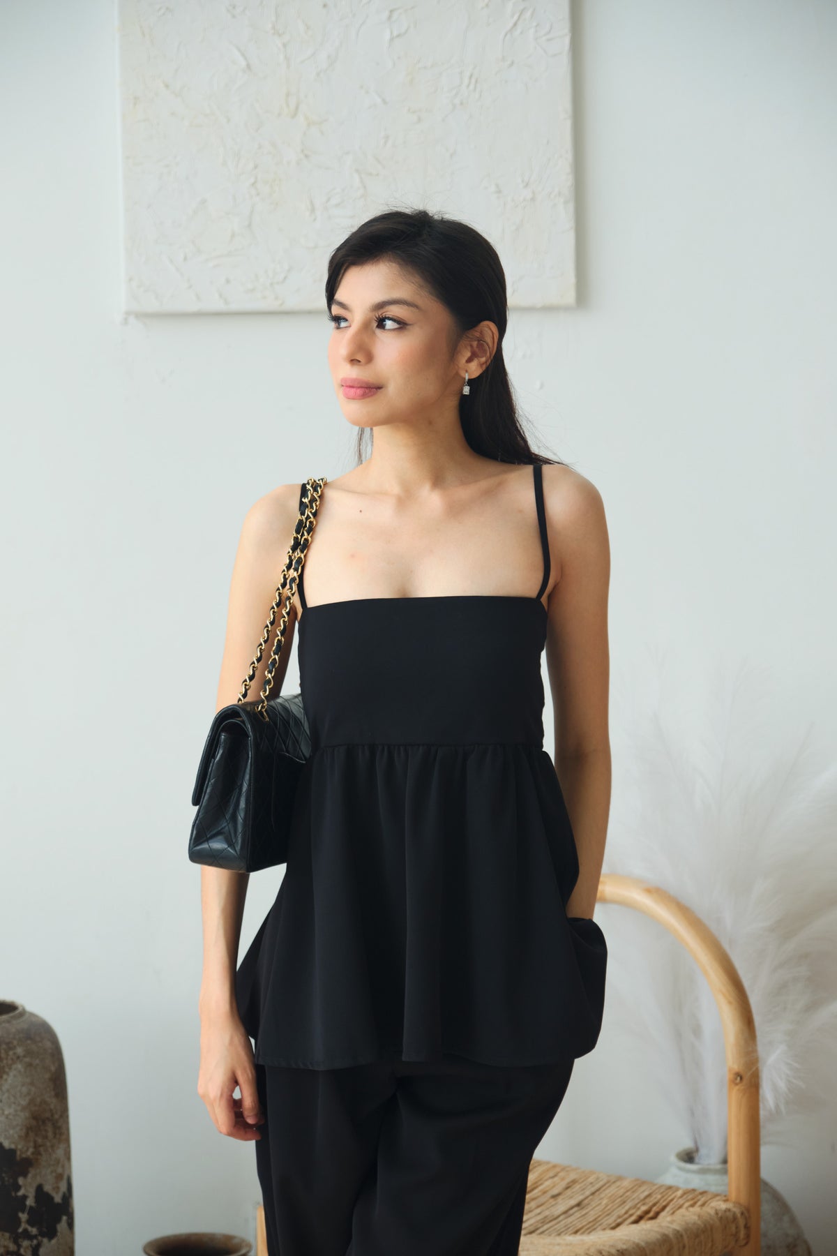 Clara Babydoll Top by Bash in Classic Black