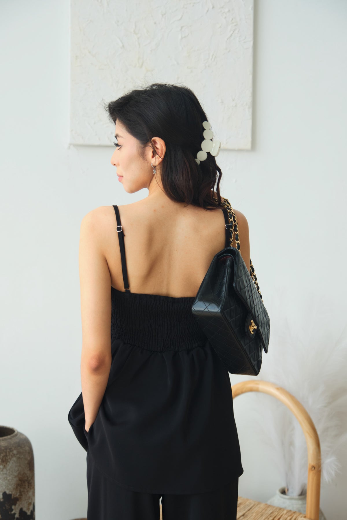 Clara Babydoll Top by Bash in Classic Black
