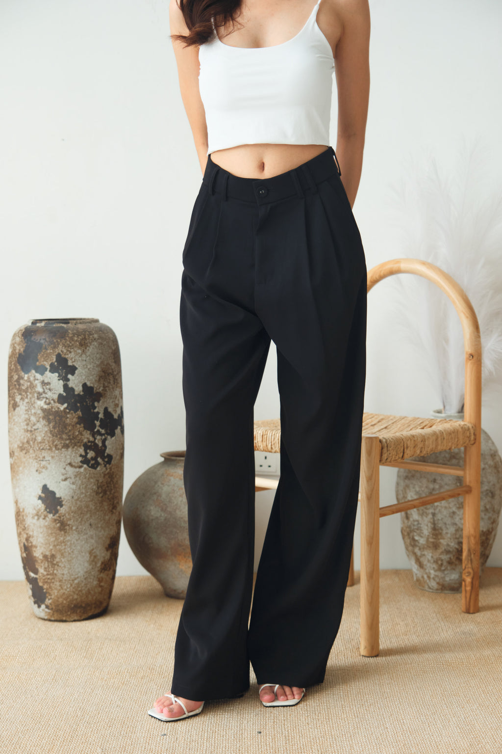 Clara Wide Legged Pants by Bash in Classic Black