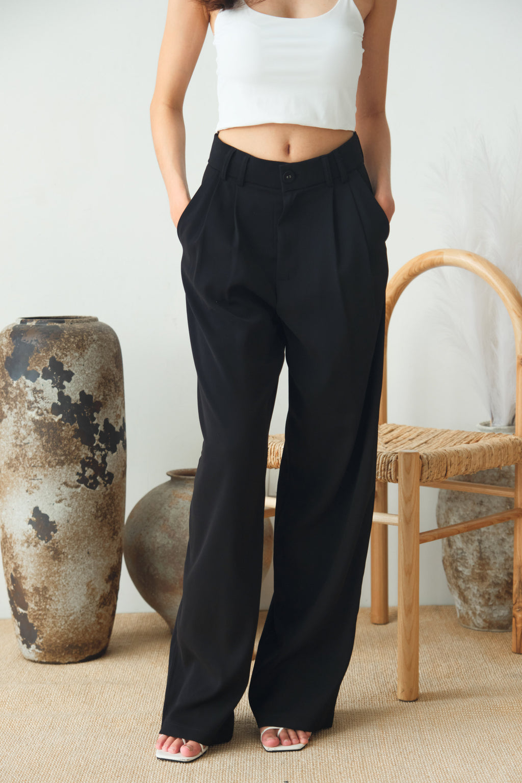 Clara Wide Legged Pants by Bash in Classic Black