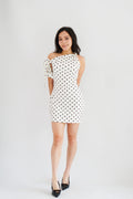 Miuzy Polkadot Toga Mini Bodycon Dress in White