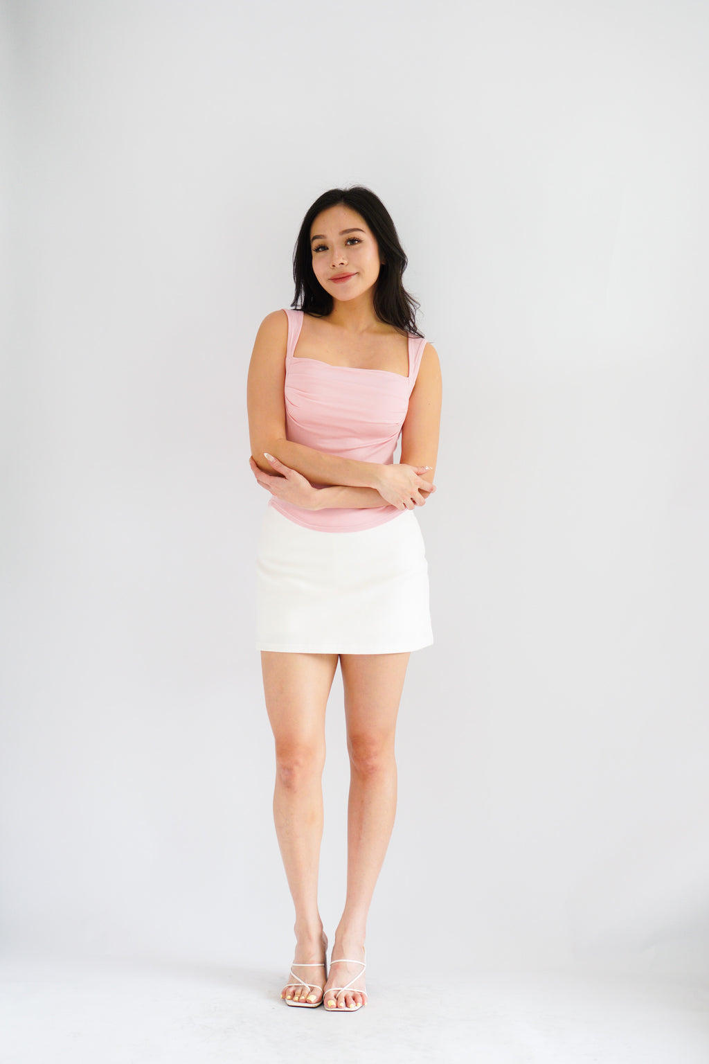 Ralyra Padded Ruched Bust Top in Pink