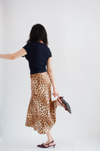 Kae Midi Skirt in Leopard Print