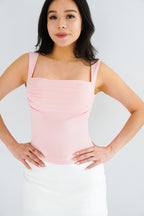 Ralyra Padded Ruched Bust Top in Pink