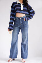 Elara Straight Cut Denim Jeans in Blue