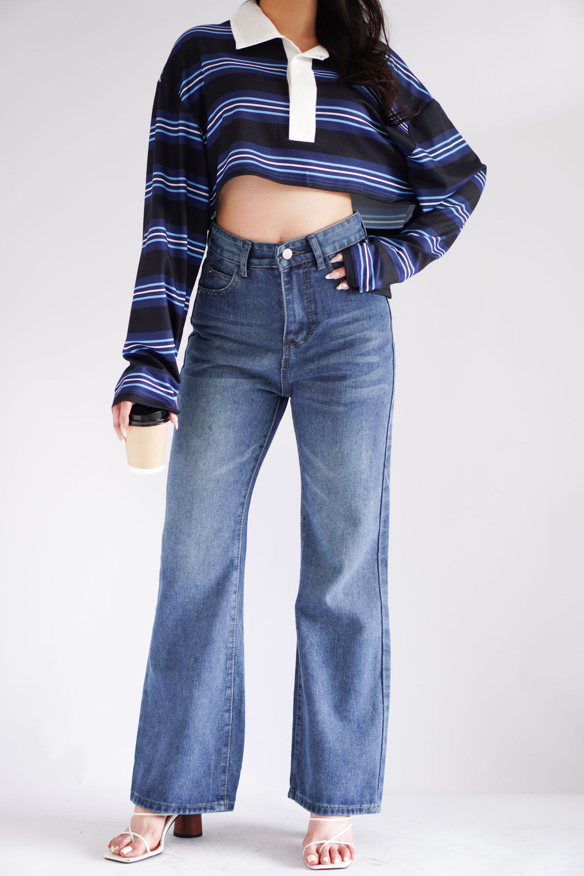 Elara Straight Cut Denim Jeans in Blue